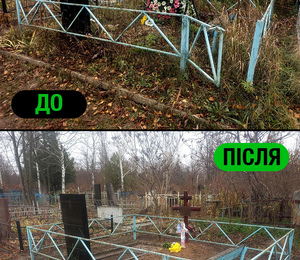 Прибирання могили в Дніпрі